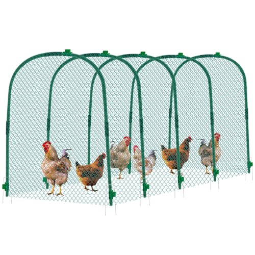 Yalikop Large Chicken Tunnel Coop Run 157 31.5 x 25.5 Inch Easy to Install Green Yard Poultry Tunnel for Outdoor Yard Ideal for Chickens Ducks Rabbits and Small Animals