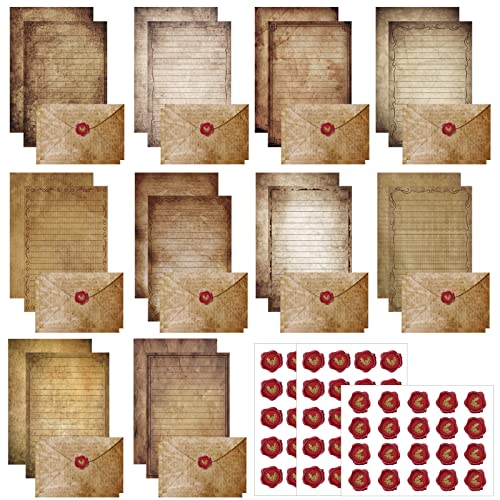 Image of TaoBary 160 Pcs Vintage Antique Stationery Paper and Envelopes Set