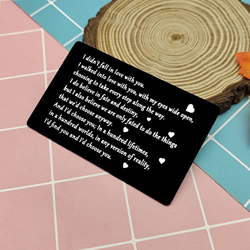 Valentine\'s Day Gift for Boyfriend Wallet Insert Card for Husband Aniversary Card Gift for Fiance Wedding Gift for Men Birthday Gift for Him Engraved Wallet Card Deployment Gifts I Love You Card - Thumbnail 5