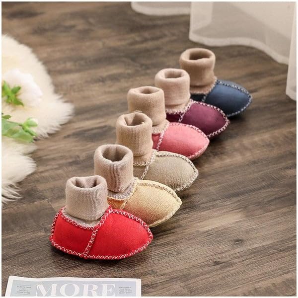 Warm Fur Baby Sock Shoes, Baby Girls Toddler Winter Warm Plush Cute Socks Shoes Non-Slip Walker Shoes4
