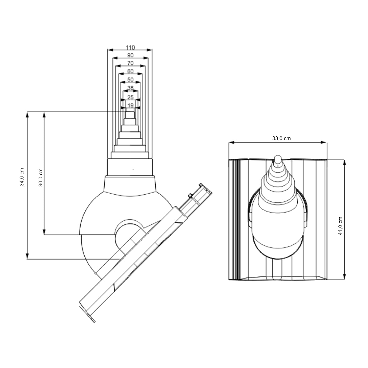 Tile P56 Antenadurchführung für Braas - Frankfurter Benders-Mecklenburger ProDach Dachziegel Antennendurchgang (RAL7021 (Anthrazitgrau))