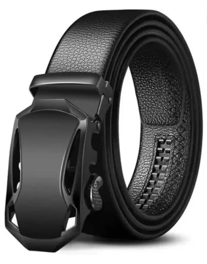 Men Vegan Leather Belt for Men, Formal/Casual,Autolock,Black | (077)-picture-27
