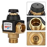 Sorandy Válvula Mezcladora Termostática para Calentador de Agua Solar, Rango de Temperatura de 35 a 60 Grados, sin Falla de Agua Fría - Válvula, Latón, Circuito de Calefacción por Piso Adecuado