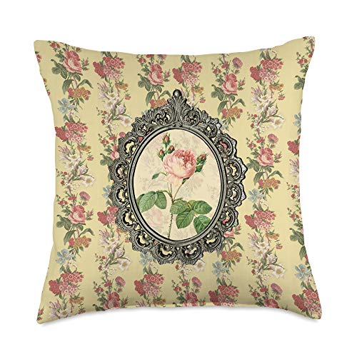 Vintage Flower Garden | Rose Floral Cottagecore Throw Pillow