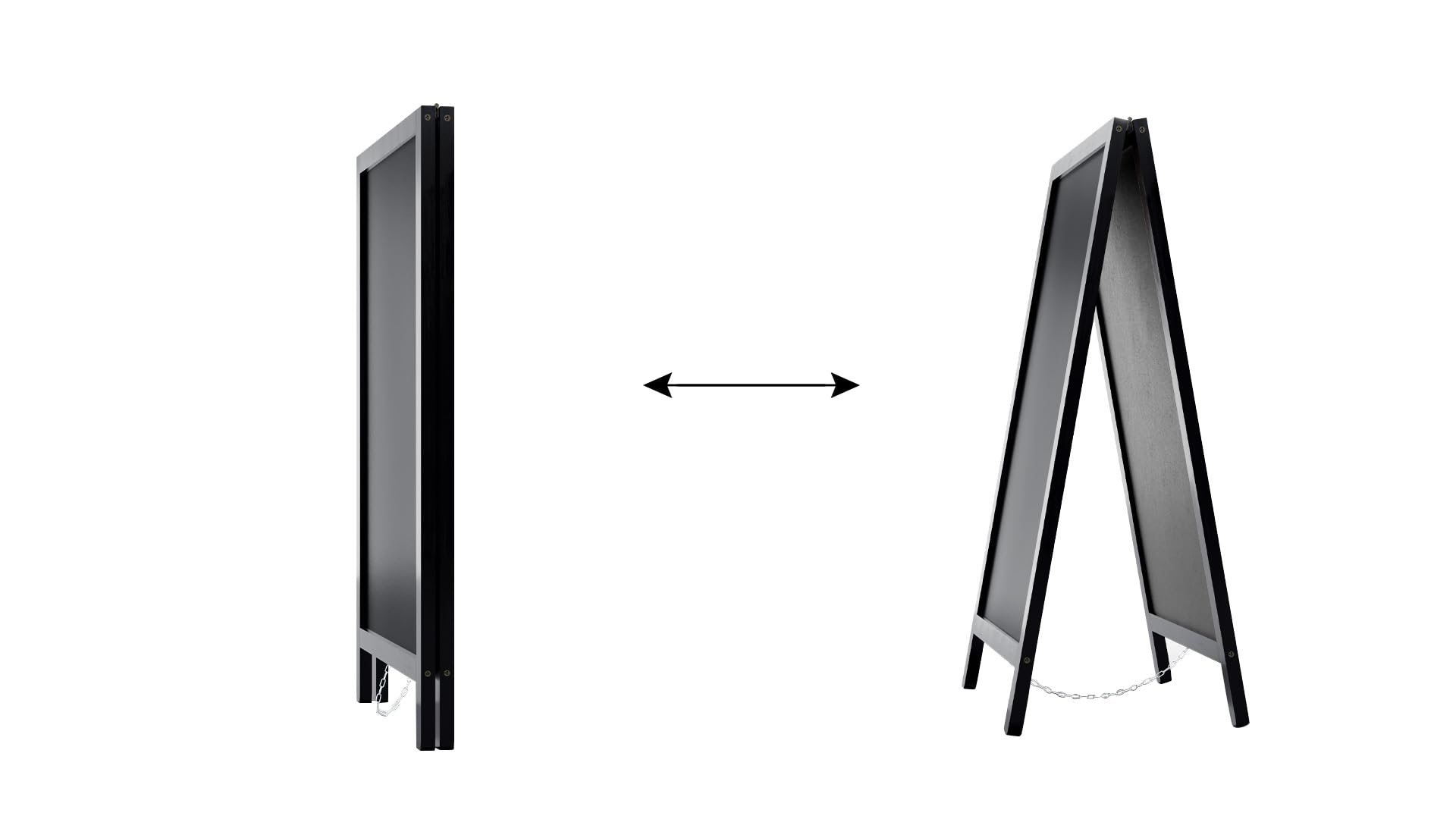 ALLboards Magnetischer Kundenstopper mit Kreideoberfläche, wasserfest 80x45 cm, SCHWARZ