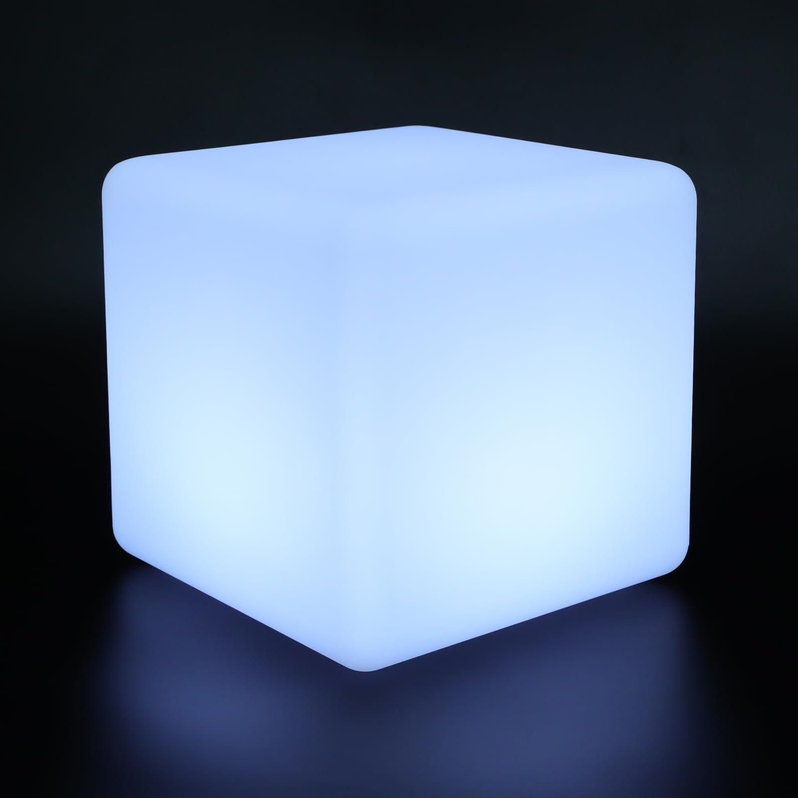 12in/30cm Farbwechsel LED Würfel Licht mit Fernbedienung, 16 RGB Wasserdichte Würfel Hocker 4 Lichtmodi Sitzwürfel Sitz, USB Wiederaufladbar für Haus Schlafzimmer Pool Partei