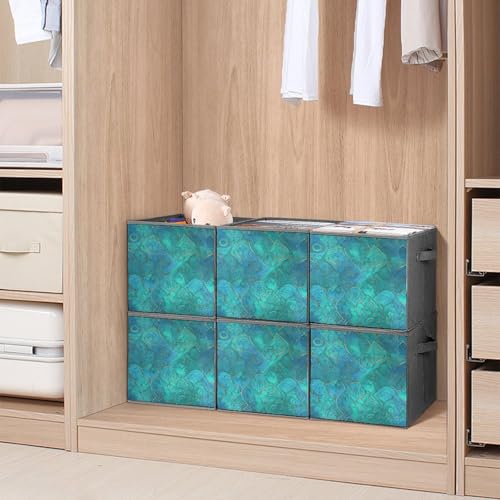 Boîtes de rangement pliables turquoise pour harmoniser votre bureau - 8