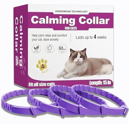Aurevoen Cat Calming Collar, 4-Pack Pheromone Collars...