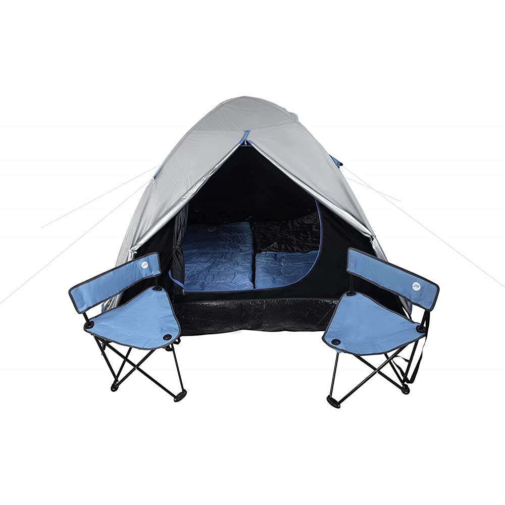 Pure4Fun - Camping Set for 2 – Dome Tent, Camping Chairs, Sleeping