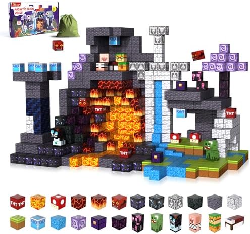 150 PCS Magnetic Blocks - Magnetic Game Building Toys, 1 inch Sta...