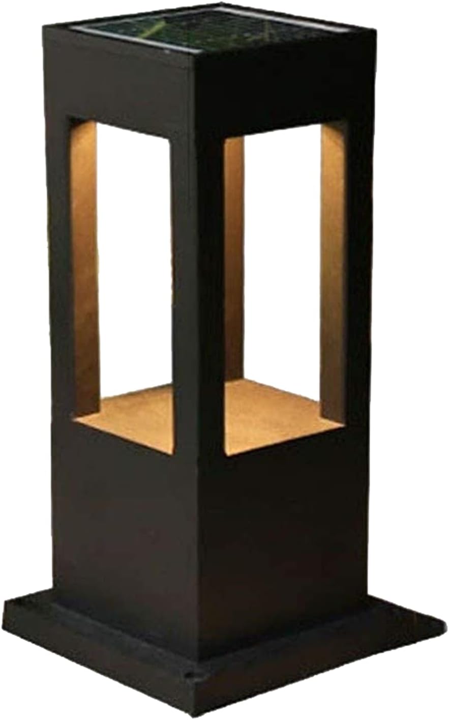 HGTYU Modern Solar LED Column Light Outdoor Waterproof Lawn Post Pillar Lantern Outdoor Courtyard Landscape Decorative Floor Lamp Garden Villa Aisle Pillar Light