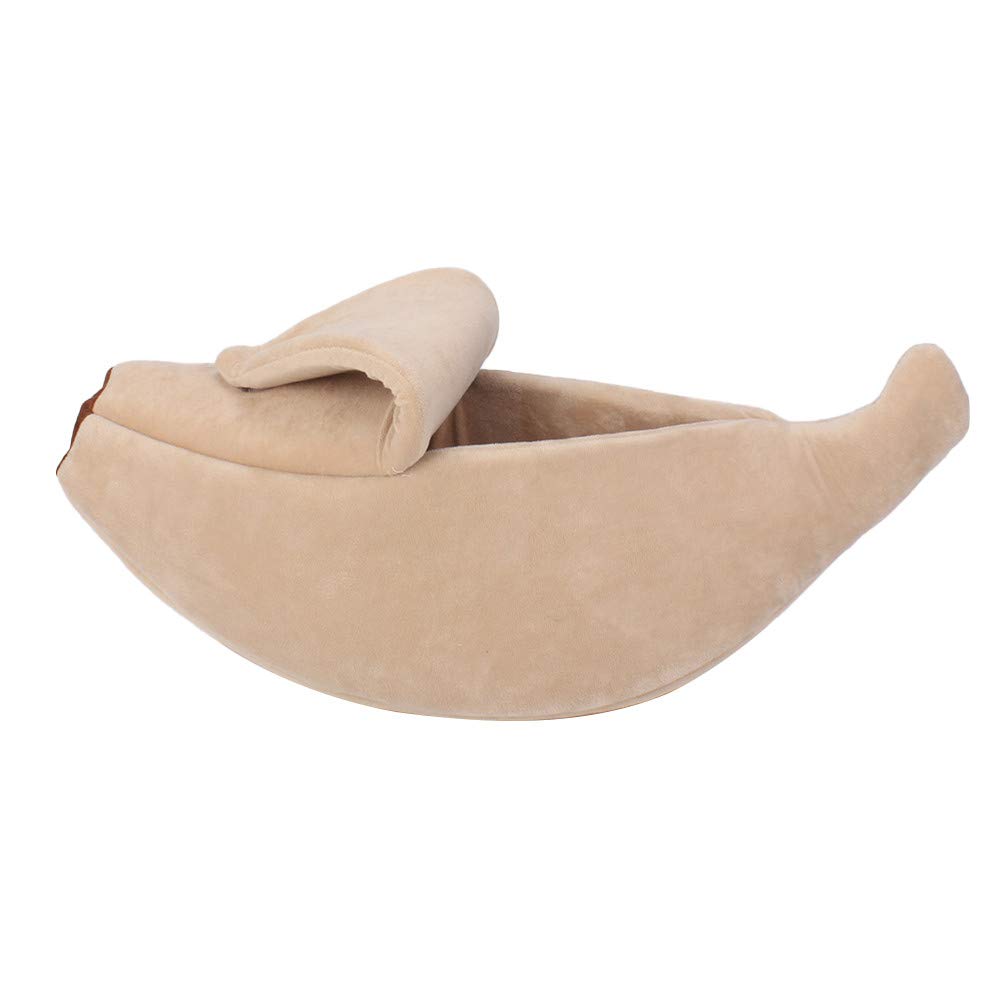 RyoizenNew Cute Banana-Shaped Pet Bed,Warm Pet Bed, Small Animals Winter Sleeping Bed Warm House for Dog Cat Rabbit Winter Sleeping