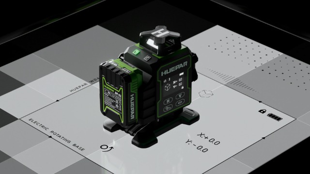 Livella Laser 4D Huepar W04CG - Con Base Motore Rotante E Bluetooth | Precisione ±3mm A 10m - Foto 6