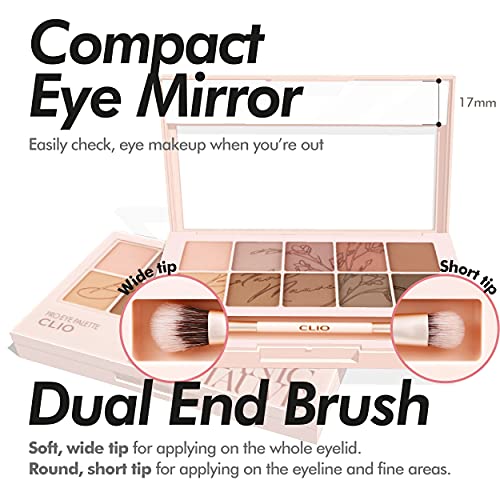 Clio Pro Eye Shadow Palette | Matte, Shimmer, Glitter, Pearls, Highly Pigments, Long-Wearing | Street Brick (#04) #TOP5