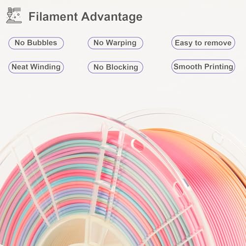 Filament PLA arc-en-ciel 1.75 mm sans blocage buse précision 1kg - 3