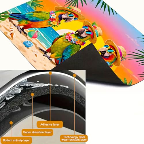 Image of HOMETITUTE Summer Stove Top Cover 28x20 Tropical Parrot Beach Heat Resistant