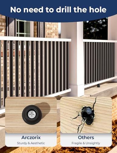 Balustres ronds en aluminium noir 91,4 cm avec connecteurs pour escalier et porche (Lot de 101)