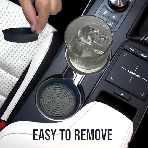Image of Silicone Car Cup Coaster Set of 4 | Compatible with Maruti Suzuki Grand Vitara | Anti-Slip Cup Holder Insert | Black