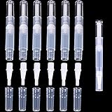 6 Pack 3 ml Transparent Twist Pens, Empty Nail Oil Pen with Brush Tip, Cosmetic Lip Gloss Container Applicators Eyelash Growth Liquid Tube (6x)