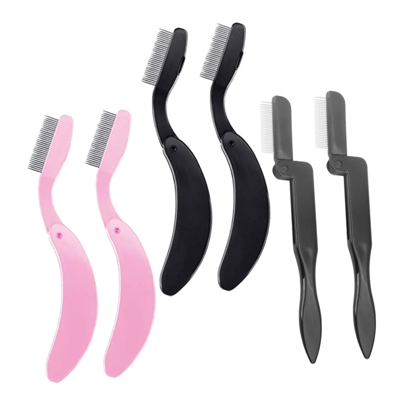 IWOWHERO Stainless Steel Lash Comb Eyebrow Brush Folding Eyebrow Comb Beauty Salon Tool Lash Extension Grooming