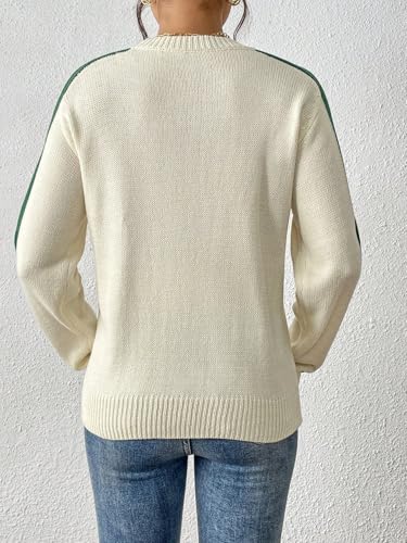 Women Pullover Rib-Knit Sweater Striped Casual Crewneck Sweaters Long-Sleeve Tops Fall and Winter3