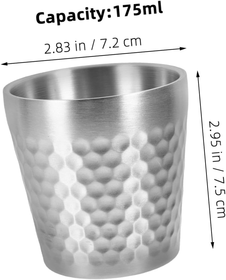 4pcs 175ml Stainless Steel Outdoor Beer Mug Picnic Cups Sturdy Metal Coffee Drinking Cups for Camping and Travel