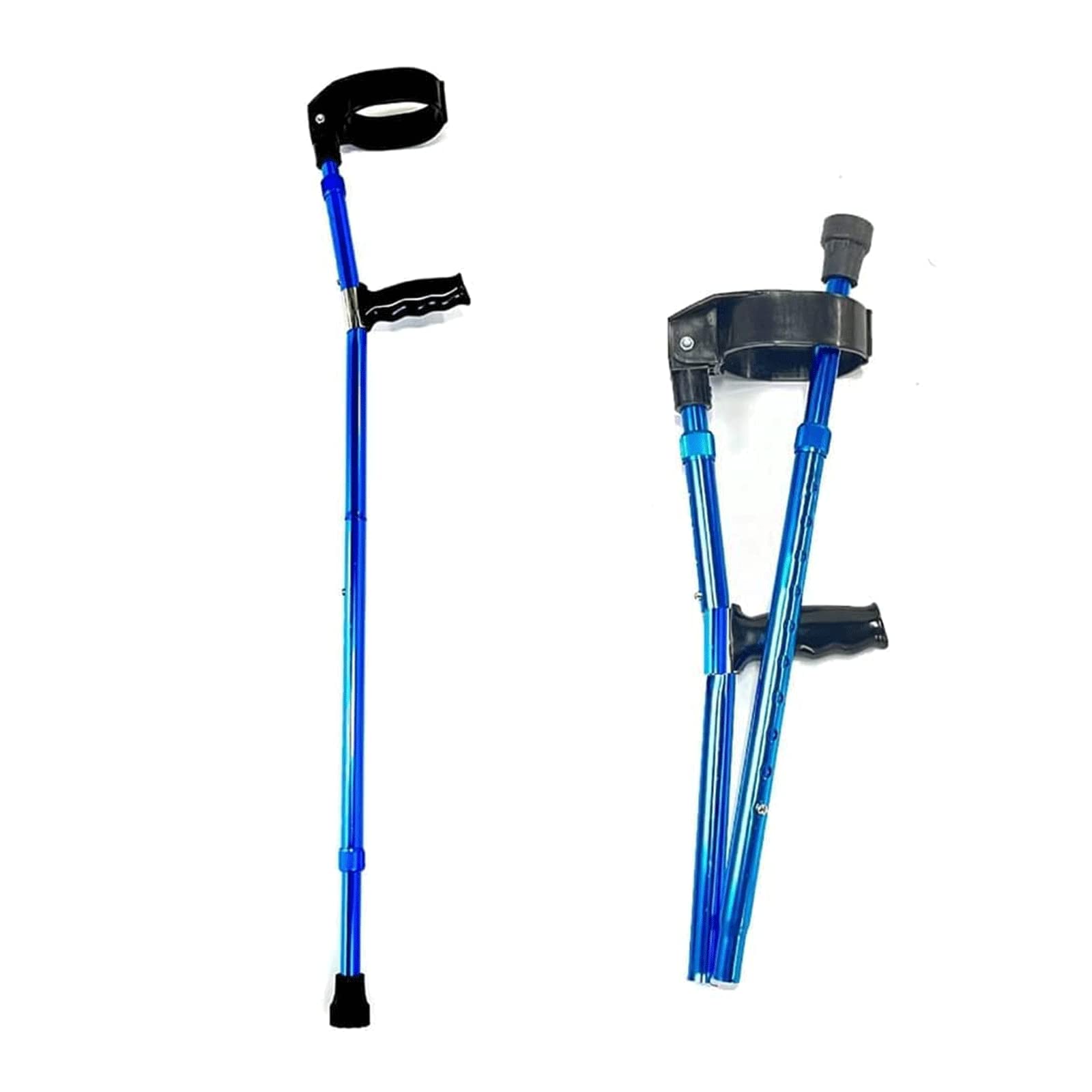 PAASHE Muletas de Aluminio Bastones de antebrazo Bastones telescópicos Ajustables en Altura Bastón de Caminar Unisex para Entrenamiento de rehabilitación