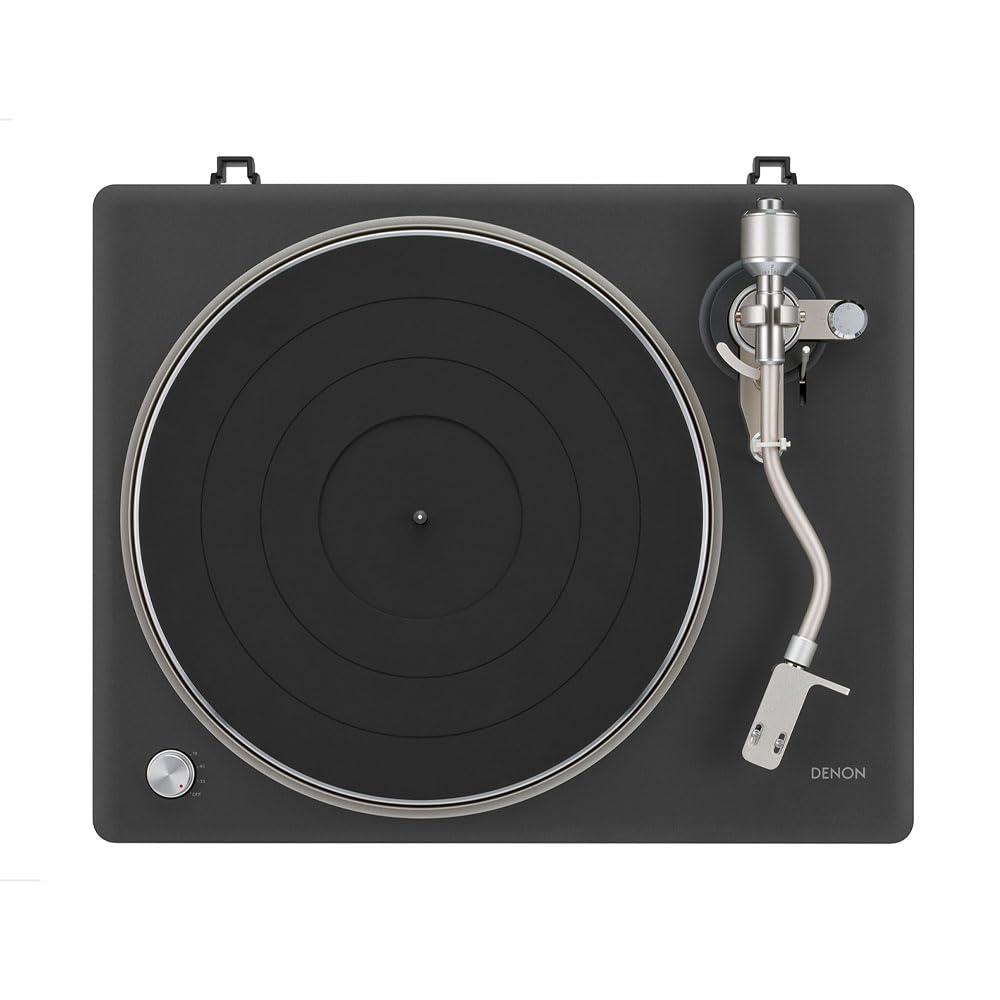 Denon Platine tournante Bluetooth Hi-FI DP-500BT (Noir), préampli Phono commutable intégré, contrôle Semi-Automatique, Cartouche MM, Tourne-Disque Vinyle à entraînement par Courroie 33⅓, 45 et 78 TR