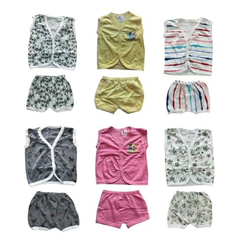 Image of NEW CONCEPT Born Baby Clothes Set Combo | Multicolor Baby Wear Pack Top and Bottom (Button Type)