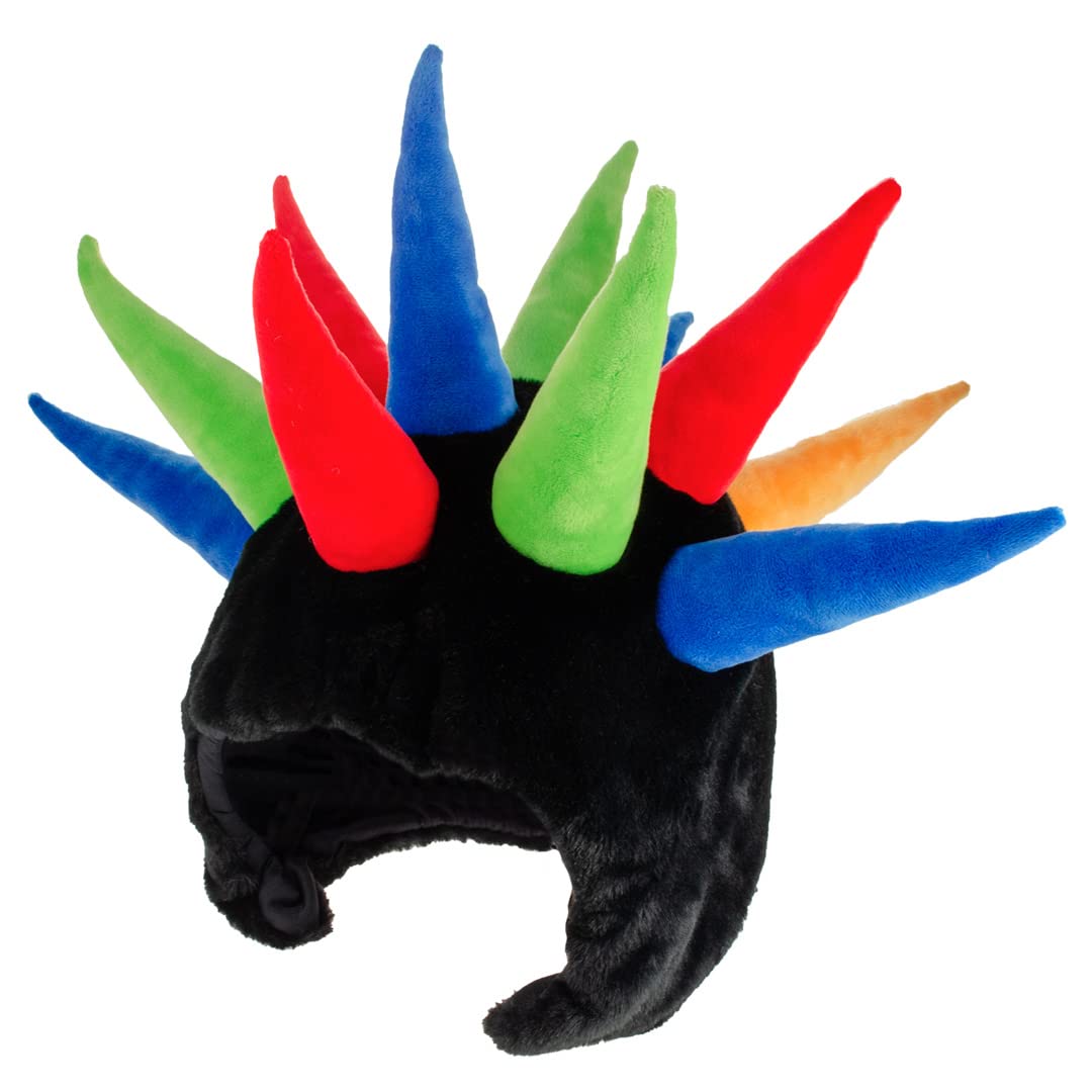 Couvre Casque Ski Pointes Multicolores Noir – Housse Casque Fun Original – Accessoire Ski Snowboard Enfant Adulte – Dani Creations