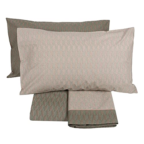 Fazzini TWEED Completo lenzuola -1 piazza e mezza-VERDE/CANYON