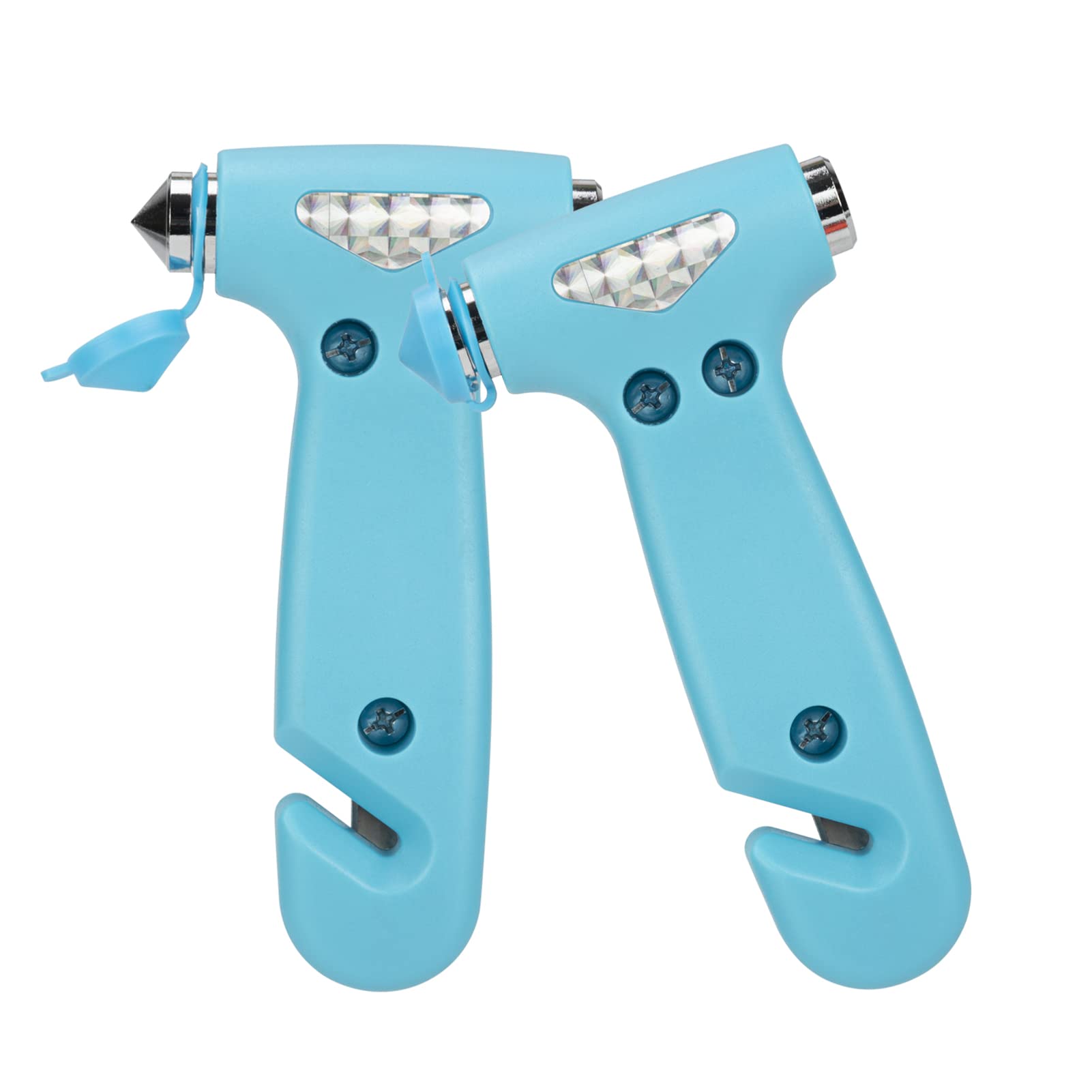 Safety Hammer Car Window Breaker & Seatbelt Cutter, Three-in-One Emergency Escape Tool, Multifunctional Escape Tool for Car, RV, Bus (Blue, 2-Pack)