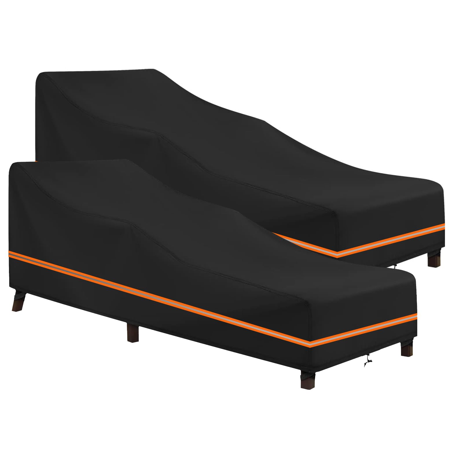 LCGOD 2PCS Coperture per Lettini Prendisole Impermeabile, Oxford Tessuto 600D Copertura per Sedia a Sdraio da esterno con Coulisse 200 x 75 x 40/70 cm