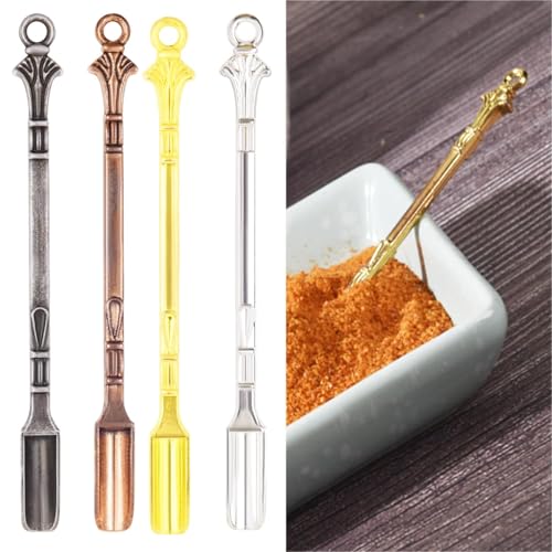 4 Stück Mini Löffel Snuff Schaufel Löffel Spatel Medizin Löffel zum Füllen von Flaschen mit Medizin Dab Salze Kräuter Wachs Öl Sand