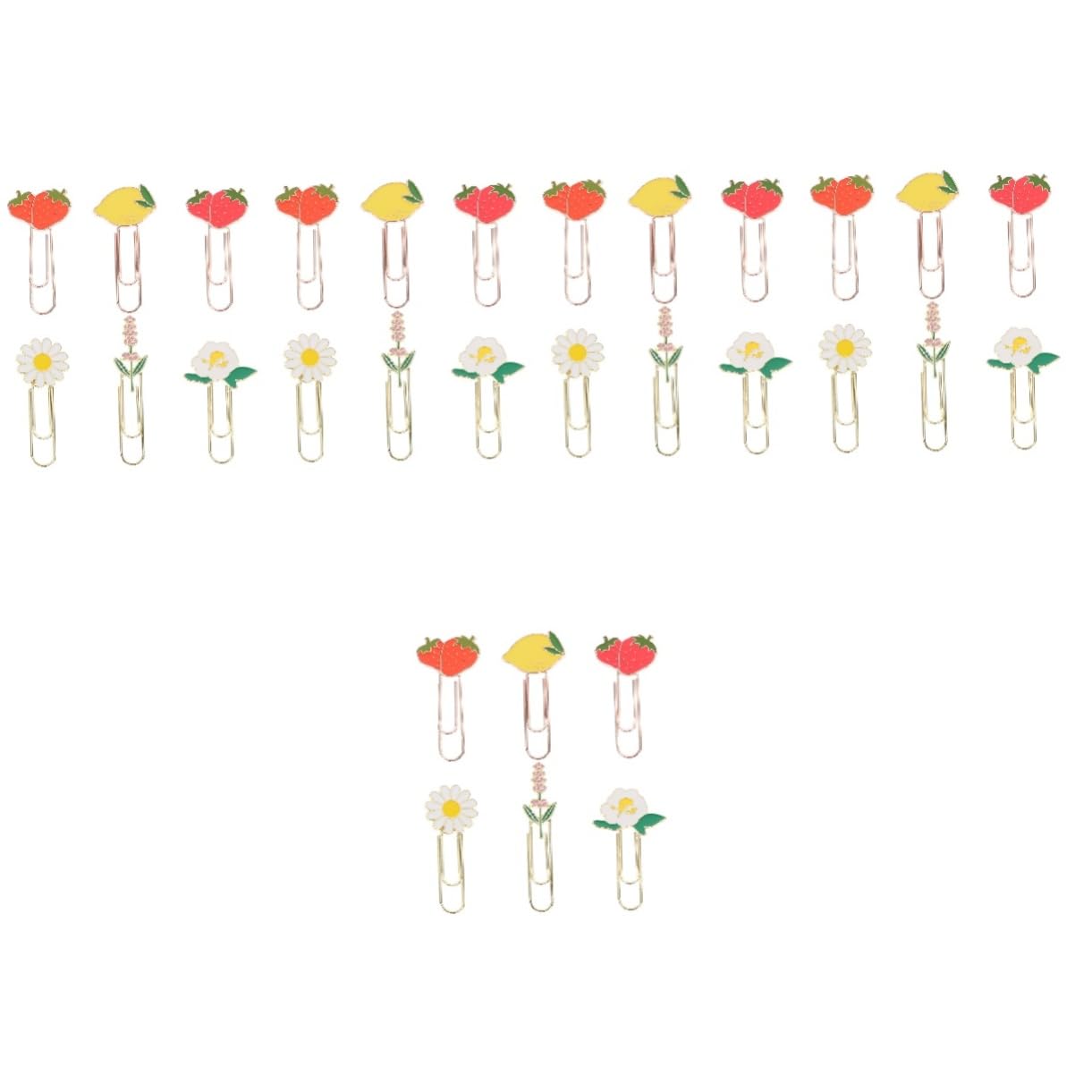 HOMSFOU 5 Set Segnalibro Di Clip Di Carta Da Frutto Clip Di Carta Decorativa Graffetta Per Fogli Ufficio Adornare Graffette Creative Clip Di Carta Da Lega Di Zinco 6 Pezzi*5