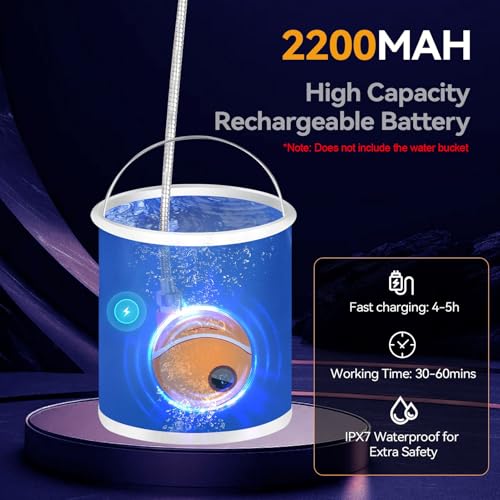 Douche portable camping avec affichage de température intégré et pompe rechargeable - 6