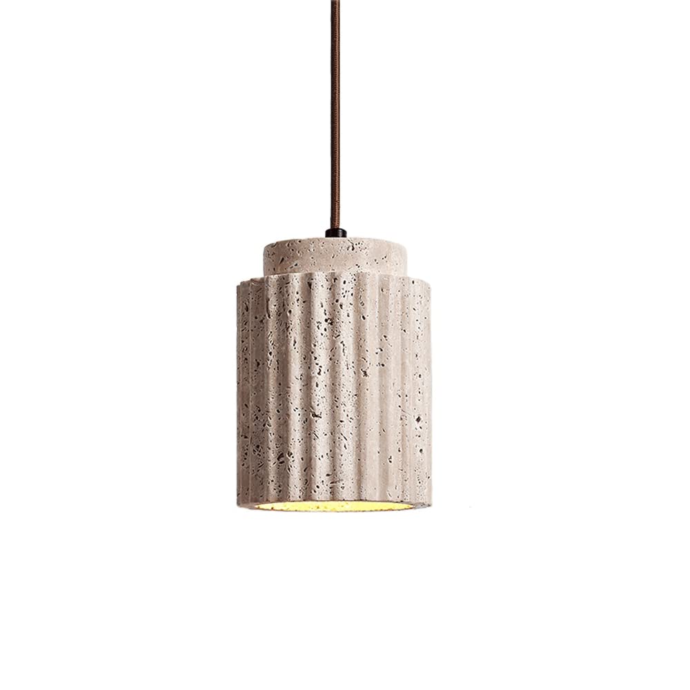 Lustre E27 en marbre naturel rayé pour un éclairage de salon élégant