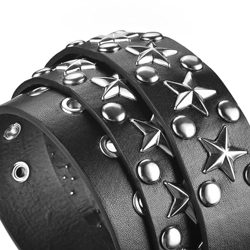 Star Studded Belt Punk Rock Belts Hip Hop Belt Spike Waist Belt Gothic Star Rivet Belt Scene Style Belt Grommet Leather Belts For Women Men4