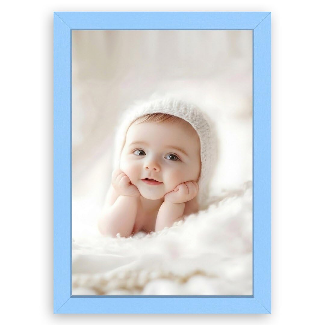Procut Global Baby Blue 16x12" Sleek Picture Frame for Nursery, Baby Gift - Photo Frame with Perspex Front, Wall or Tabletop Display - Keepsake for Newborn, Baby Shower & First Photo Memories