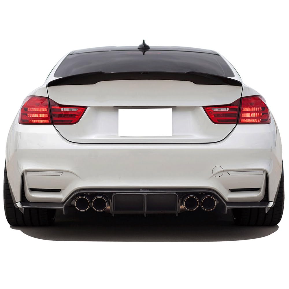 IKON MOTORSPORTS, Pre-Painted Trunk Spoiler Compatible with 2014-2020 BMW 4-Series F32 Coupe, M4 Style #300 Alpine White III ABS Rear Deck Lip Wing