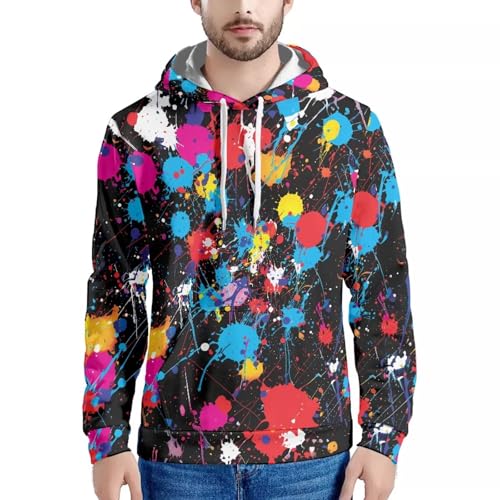 Image of Forchrinse Green Palm Tree Sea Beach Mens Hoodies Pullover Long Sleeve Fleece Hoodie Cozy Sport Casual Outwear