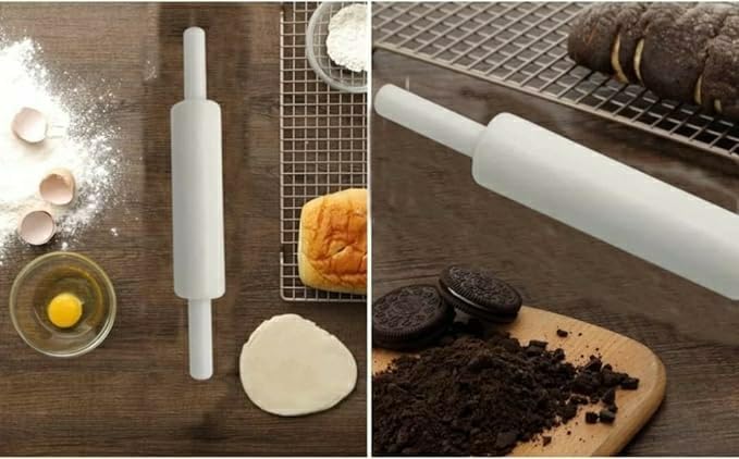 Kitchen Trust® Rolling Pin/Belan/Roller/Chapati Maker Bakery use for Pasta Cookie Dough Pizza Chapati Rolling Pin for Baking Home and Restaurant Fix Handle Color-White (24 INCHES Pack of 1)-image-48