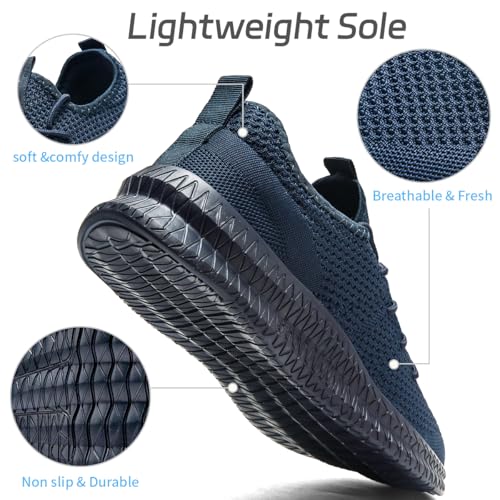 Image of Men Non-Slip Work Shoes Tennis Gym Sneakers Breathable Slip Resistant Lightweight and Comfortable for All-Day Wear Sports and Walking