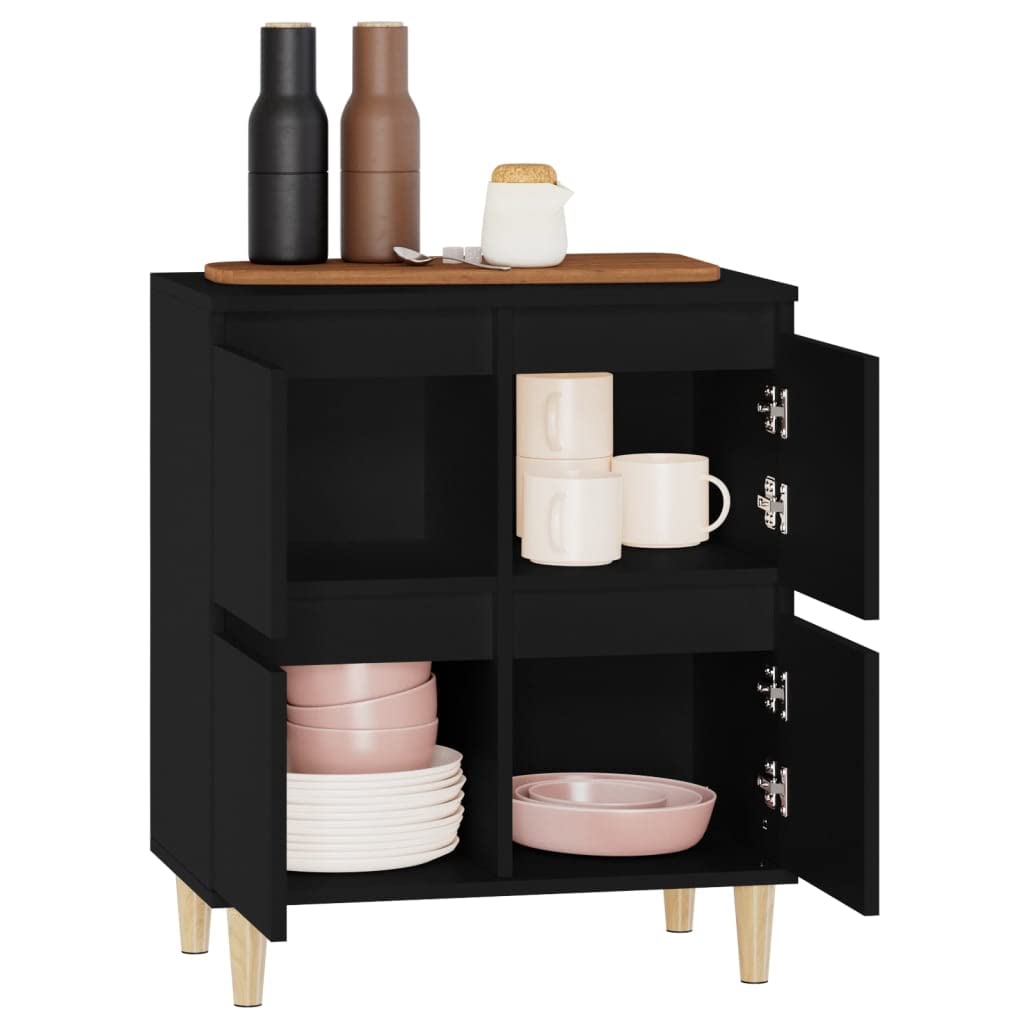 Credenza nera, 60 x 35 x 70 cm, in legno