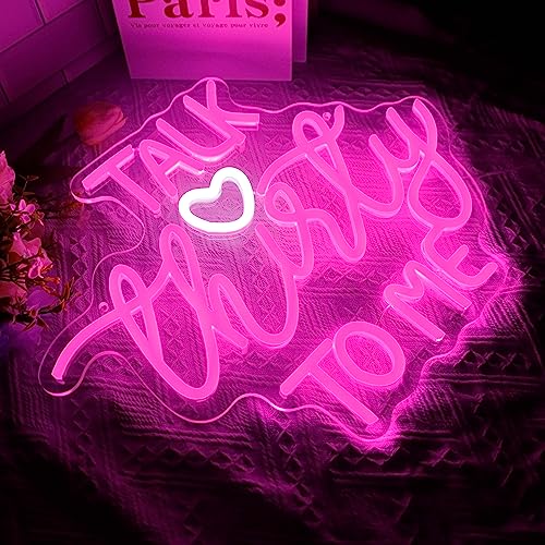 Image of Talk Thirty To Me Neon Sign, Dimmable LED 30th Birthday Neon Sign for Wall Decor, 30th Birthday Decorations for Her Gifts, USB Neon Sign for Birthday Anniversary Home Wall Decor Party Wall