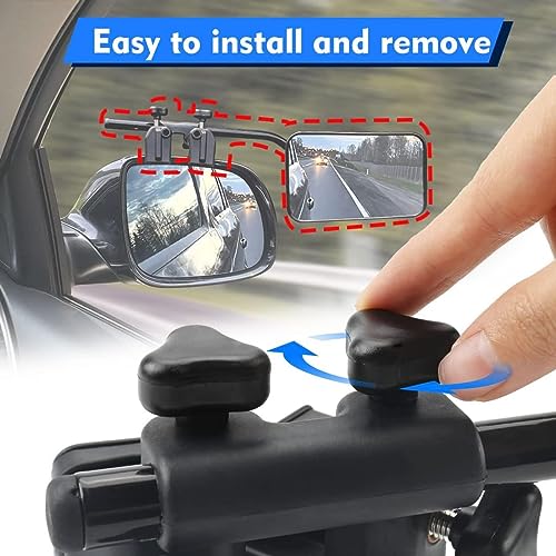 Universal Clip-On Towing Mirrors, Mirror Extenders for Towing, 360 Degree Rotation Adjustable, Vibrationless, Secure Fit Sturdy Iron Bracket Extenders Trailer RV Truck Car Mirrors, 2 Packs by vokoroad - Image 5