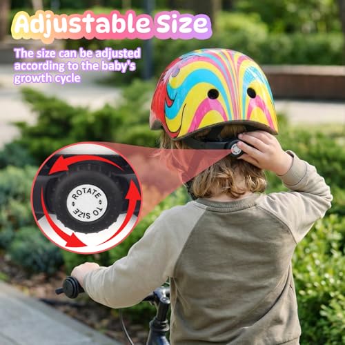 Image of Toddler Kids Bike Helmet, Adjustable and Multi-Sport, 3 Sizes for Ages 1-2-3-5-8-14 Years Child Infant Boys Girls