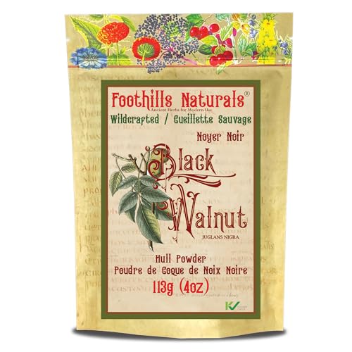 Black Walnut Hull Powder Wildcrafted - 4 Ounces (113 Grams) by Foothills Naturals