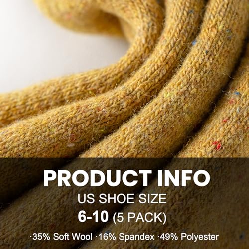 Image of Pleneal Wool Socks for Women - Womens Wool Socks Winter Warm Cozy Knit Sock for Women Men