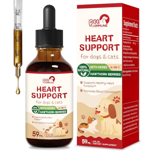 PetORiMMUNE Heart Support Drops for Dogs & Cats, Herbal Supplement Promotes Heart Health & Blood Circulation W/Hawthorn Berries Astragalus Ginkgo Biloba Leaf Garlic Extract. 2 oz